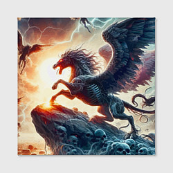 Холст квадратный Пегас тёмных сил - нейроарт, цвет: 3D-принт — фото 2