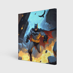 Холст квадратный Бэтмен в прыжке, цвет: 3D-принт