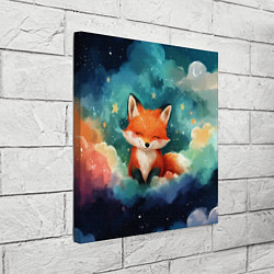 Холст квадратный Лисенок на облаках, цвет: 3D-принт — фото 2