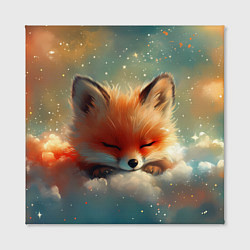 Холст квадратный Лисенок спит на облаке, цвет: 3D-принт — фото 2