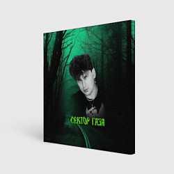 Холст квадратный Сектор газа зеленый фон, цвет: 3D-принт