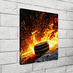Холст квадратный Шайба в огне, цвет: 3D-принт — фото 2