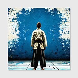 Холст квадратный Айкидоист на синем, цвет: 3D-принт — фото 2