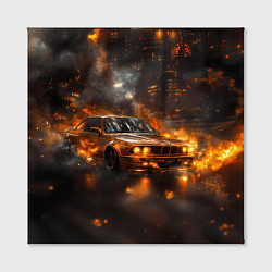 Холст квадратный БМВ в огне, цвет: 3D-принт — фото 2