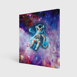 Холст квадратный The cat is a brave cosmonaut - ai art, цвет: 3D-принт