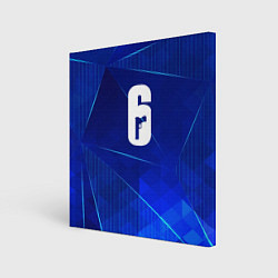 Холст квадратный Rainbow Six blue poly, цвет: 3D-принт