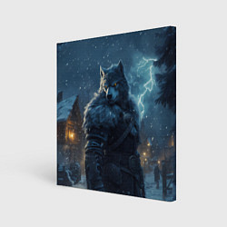 Холст квадратный Волк в доспехах, цвет: 3D-принт