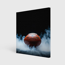 Холст квадратный Мяч для американского футбола в дыму, цвет: 3D-принт