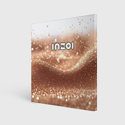 Картина квадратная Inzoi логотип на песочном фоне