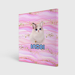 Картина квадратная Inzoi розовый фон с золотинками