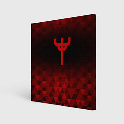 Холст квадратный Judas Priest red poly, цвет: 3D-принт