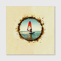 Холст квадратный Виндсерфер на бежевом, цвет: 3D-принт — фото 2