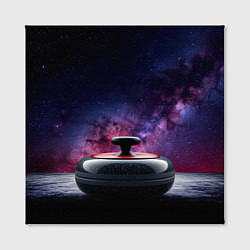Холст квадратный Камень для кёрлинга в космосе, цвет: 3D-принт — фото 2