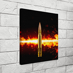 Холст квадратный Патрон в огне, цвет: 3D-принт — фото 2