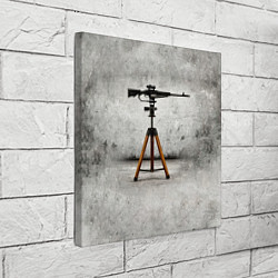 Холст квадратный Стендовая спортивная стрельба на сером, цвет: 3D-принт — фото 2