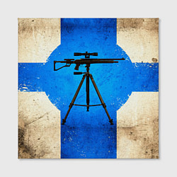 Холст квадратный Стендовая спортивная стрельба на синем, цвет: 3D-принт — фото 2