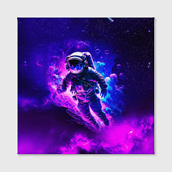 Холст квадратный Космонавт в неоновых облаках, цвет: 3D-принт — фото 2