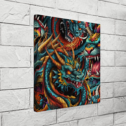 Холст квадратный Татуировка дракона ирезуми, цвет: 3D-принт — фото 2