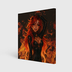 Холст квадратный Горячая пиро архонт Мавуика - Genshin Impact, цвет: 3D-принт