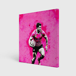 Картина квадратная Регбист на розовом