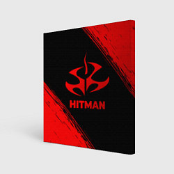 Холст квадратный Hitman - red gradient, цвет: 3D-принт
