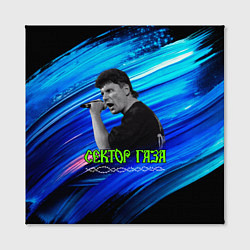 Холст квадратный Юрий Хой синий фон красками, цвет: 3D-принт — фото 2