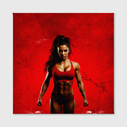 Холст квадратный Фитоняшка в красном, цвет: 3D-принт — фото 2