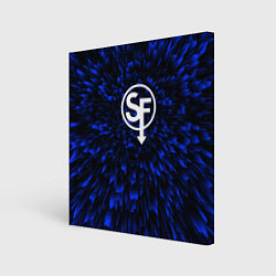 Холст квадратный Sally Face blue energy, цвет: 3D-принт