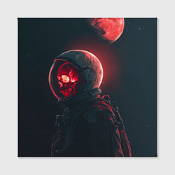 Холст квадратный Череп космонавта в красном свете, цвет: 3D-принт — фото 2