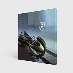 Холст квадратный Lamborghini - motorsport extreme, цвет: 3D-принт