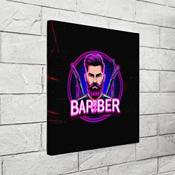 Холст квадратный Барбер неон, цвет: 3D-принт — фото 2