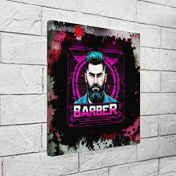 Холст квадратный Барбер в фиолете, цвет: 3D-принт — фото 2