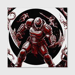 Холст квадратный Doom red guardian, цвет: 3D-принт — фото 2