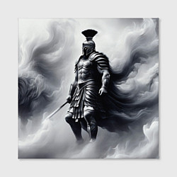 Холст квадратный Спартанский воин среди львов, цвет: 3D-принт — фото 2