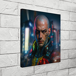 Холст квадратный Мужчина в стиле киберпанка, цвет: 3D-принт — фото 2