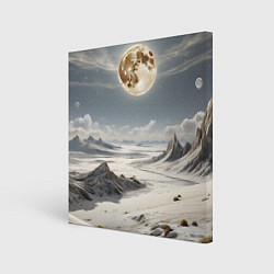 Картина квадратная Луна и горы