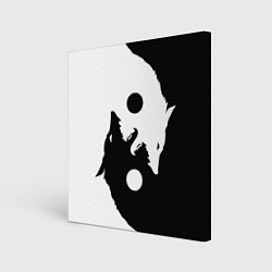 Холст квадратный Black and white wolfs, цвет: 3D-принт