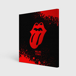 Картина квадратная Rolling Stones - red gradient