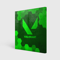 Холст квадратный Valorant - green gradient, цвет: 3D-принт