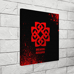 Холст квадратный Breaking Benjamin - red gradient, цвет: 3D-принт — фото 2