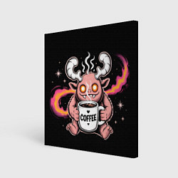 Холст квадратный Кофейный инопланетянин, цвет: 3D-принт