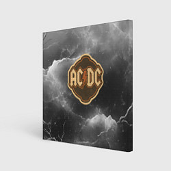 Холст квадратный ACDC ретро логотип, цвет: 3D-принт