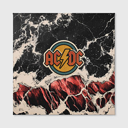 Холст квадратный ACDC ретро лого, цвет: 3D-принт — фото 2