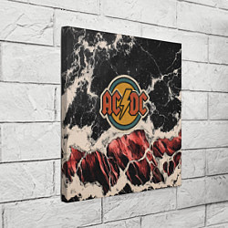Холст квадратный ACDC ретро лого, цвет: 3D-принт — фото 2