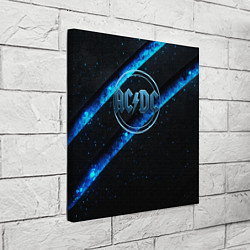 Холст квадратный ACDC черно-синяя текстура, цвет: 3D-принт — фото 2
