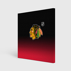 Холст квадратный Чикаго Блэкхокс - градиент, цвет: 3D-принт