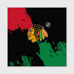 Холст квадратный Чикаго Блэкхокс - брызги красок, цвет: 3D-принт — фото 2