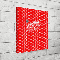 Холст квадратный Детройт Ред Уингз - красные соты, цвет: 3D-принт — фото 2