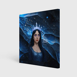 Холст квадратный Билли Айлиш в стиле снежной королевы, цвет: 3D-принт
