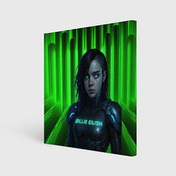 Холст квадратный Билли Айлиш космический костюм, цвет: 3D-принт